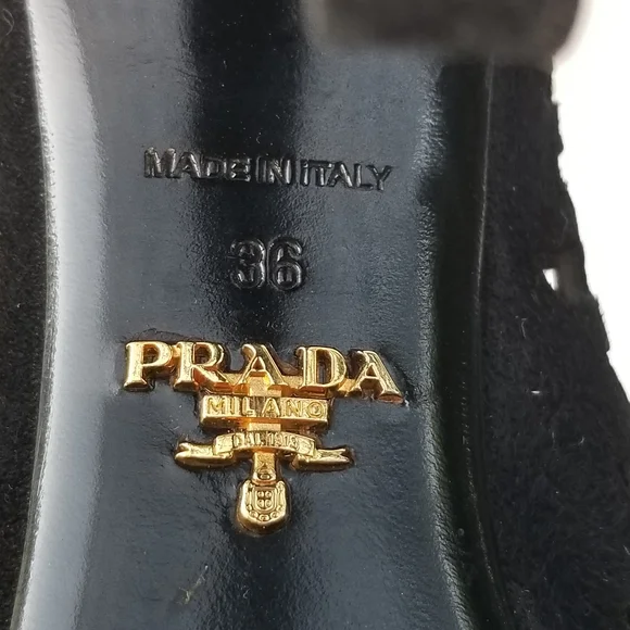 Prada cutout Black booties heels
